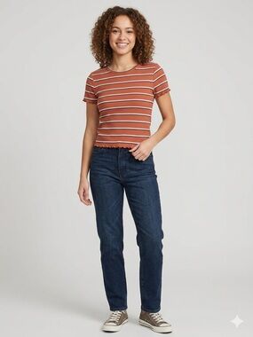 American Eagle Outfitters Straight Leg Jeans in Dark Blue